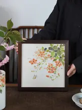 景德鎮 手描き陶磁器パネルアート【新中式・茶道用・掛け画】