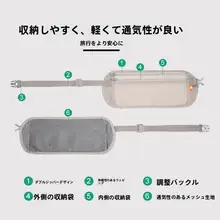 防犯機能付き 薄型パスポートポーチ【旅行・男女兼用・ウエストバッグ】