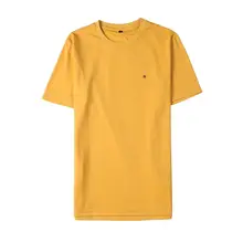 夏用 メンズ コットン製 ラウンドネック タイトフィット 半袖Tシャツ【刺繍デザイン・カジュアル・シンプル】