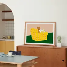 北欧風 可愛いカートゥーンアートポスター【子供部屋用・フレーム付き】
