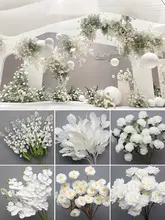 ホワイトフェイクフラワー 結婚式装飾用アートフラワー【吊り下げ用・舞台用背景・シルクフラワー】