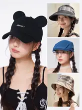 夏季ファッションキャップ【小顔効果・UVカット・バケットハット・ベレー帽】