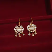 新中式デザイン 福鎖イヤリング【イヤリングタイプ・無耳穴・新年用】