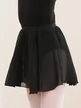 雪フリル付き 子供用バレエダンススカート【半身ロング・軽やかなシフォン】（セットアップ対応）