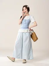 フリル付き半袖Tシャツ【レディース・タンクトップ・夏用・スリムフィット】（セットアップ対応）