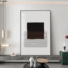 モダンミニマリストの抽象的なリビングルーム装飾画【洗練された線画・ソファ背景用】