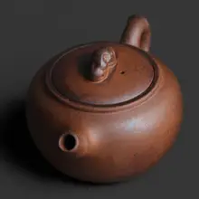 アンティーク風 粗陶製 小型ティーポット【中式禅スタイル・竹の音の茶道具】