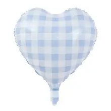 18インチ ハートチェック柄 アルミバルーン【子供の誕生日パーティー・結婚式装飾用】