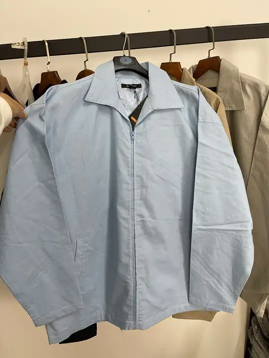 リネン素材のアメリカンクラシック風ビンテージ大きいサイズのラフなジップアップジャケット【春秋用・薄手・翻領デザイン】