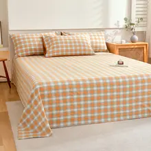 コットン製 ベッドシート【洗濯可能・学生寮用・シングル・ダブル対応】