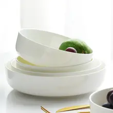 純白色 骨瓷製プレートセット【深皿・家用・創意デザイン・食器】