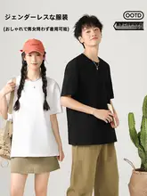 夏用 メンズ半袖Tシャツ【純綿・ブラック・シンプルデザイン】
