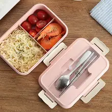 小麦ストロー製分格ランチボックス【保温・学生向け・成人用・ふた付き・電子レンジ対応】