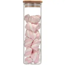 竹蓋付きガラス保存容器【透明・密閉タイプ・調味料・茶葉・粉ミルク・雑穀・お菓子用】