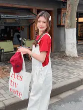サロペット レディース ホワイト カレッジ風   カジュアル 甘辛MIX petite 夏