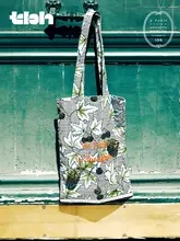 TBH 全棉刺繍折りたたみショッピングバッグ【肩掛け用・シンプルデザイン】（セットアップ対応）