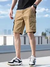 メンズ夏用薄手カーゴショートパンツ【ゆったりストレート・コットン・5分丈・カジュアル】