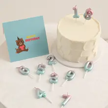 数字バースデーキャンドル カラフルなキャンディ ケーキ 大人 子供 パーティーデコレーション 創造的 個性