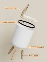 家庭用 木製調 蓋付きゴミ箱【ビンテージスタイル・大容量・トイレ用】