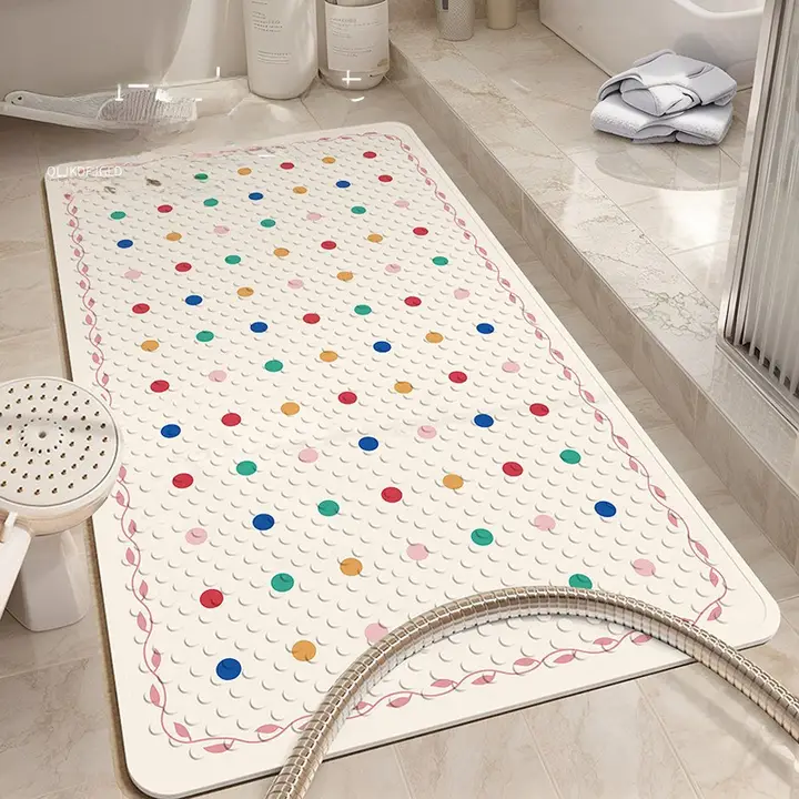 シンプルデザインの防滑バスマット【PVC製・防水・子供用・シャワールーム適用】