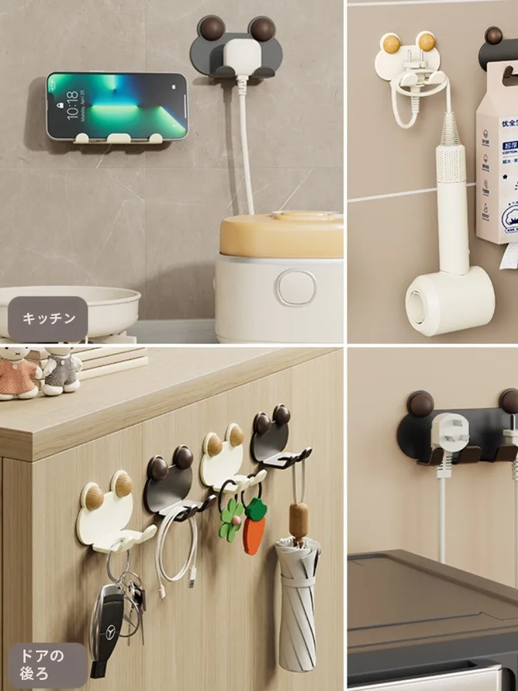 穴あけ不要の電源タップ固定フック：キッチン用粘着式充電器収納の実用性と安全性