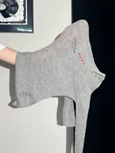 トレンドの長袖ニットTシャツ【プレミアムニット・刺繍デザイン・スリムフィット】