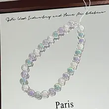 ピンクの可愛いビーズ携帯ストラップ【ハンドメイド・カメラ用】