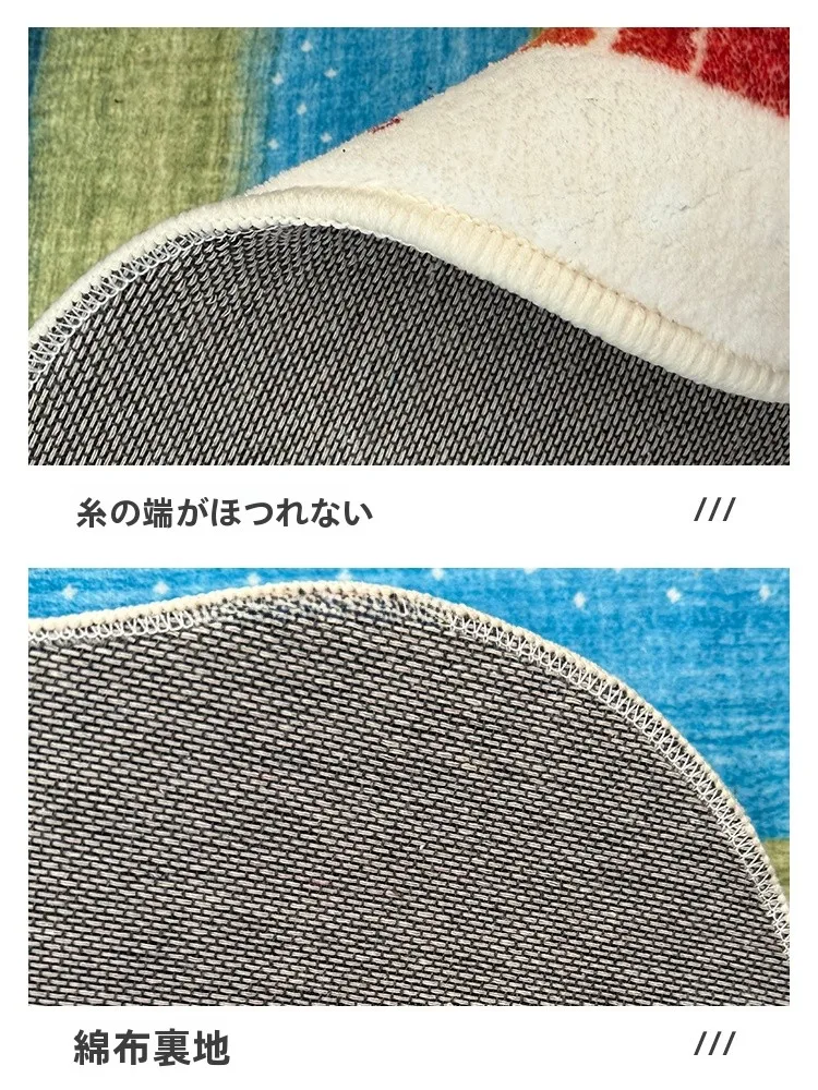 子供用の厚手長方形ラグ：防音効果と無甲酸設計で寝室・リビングに最適な選択