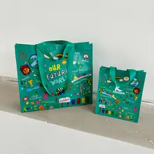 カートンデザインの大容量ショッピングバッグ【ポータブル・環境に優しい・肩掛け可】