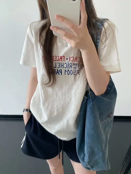 半袖Tシャツ レディース コットン100% クルーネック ゆったり 正肩 着回し ふんわり