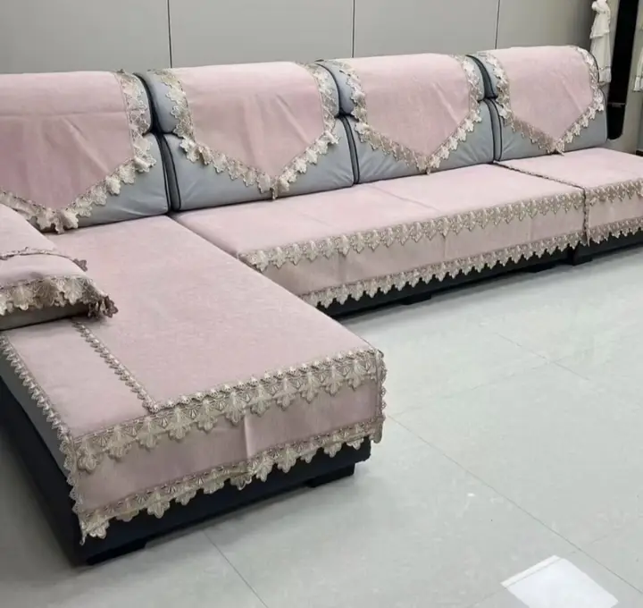 シンプルデザインの防滑ソファマット【雪尼尔・無地・背もたれカバー対応】