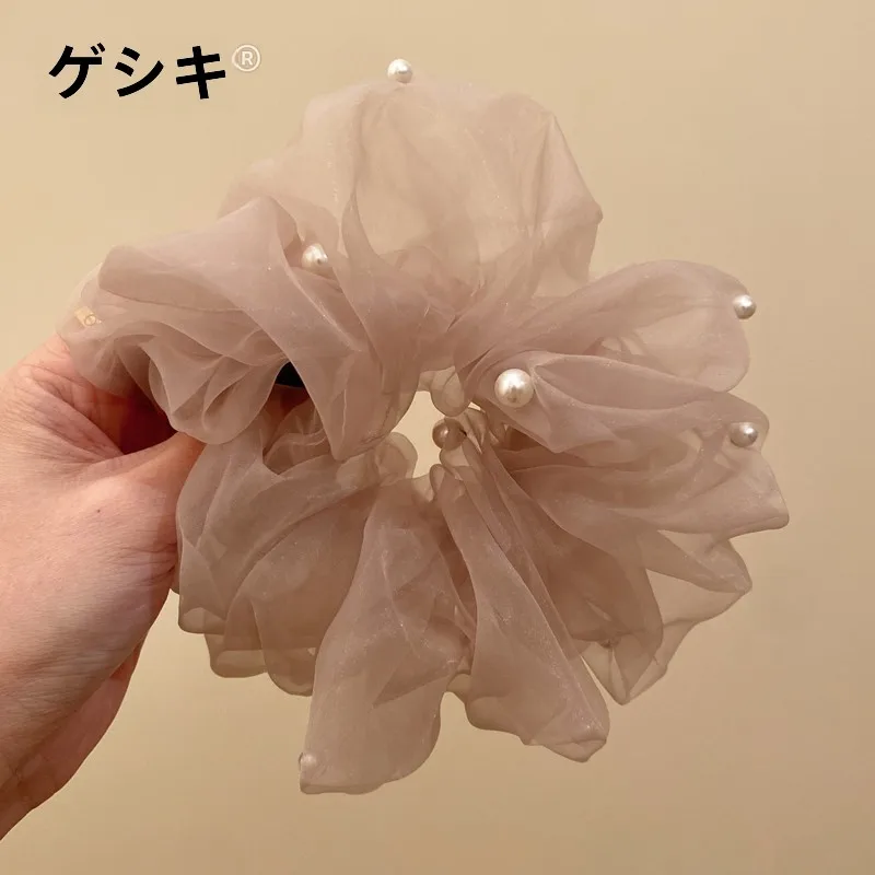 極上の柔らかさのメッシュヘアゴム【低いポニーテール用・エレガントスタイル】