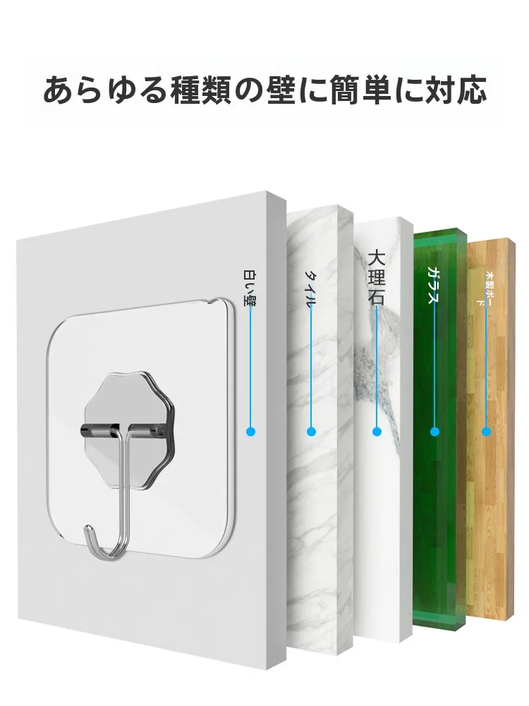 強力無痕粘着フック20個セット：透明壁掛け・キッチン・ドア裏用の実用性と性能解析