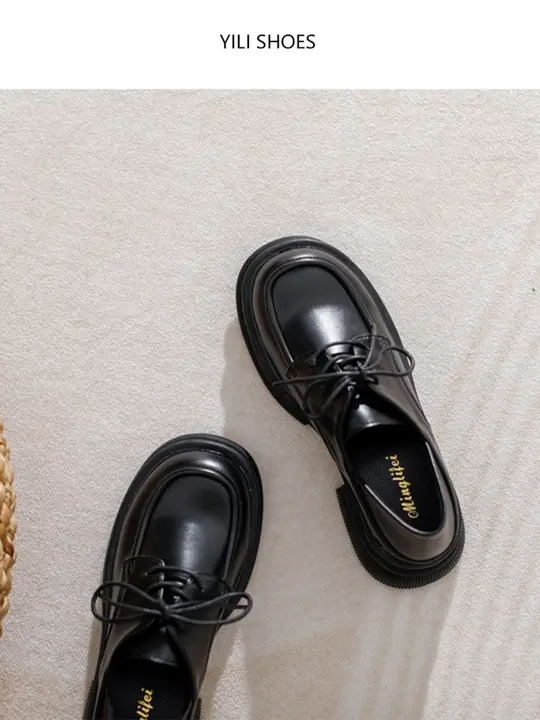 平底レースアップソフトレザー大きいサイズ ローファー レディース 通勤用 仕事用 ヴィンテージスタイル