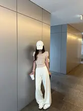 極上の柔らかさのウエストゴム直筒スポーツパンツ【フィット・レディース用・ゆったりワイドレッグ】