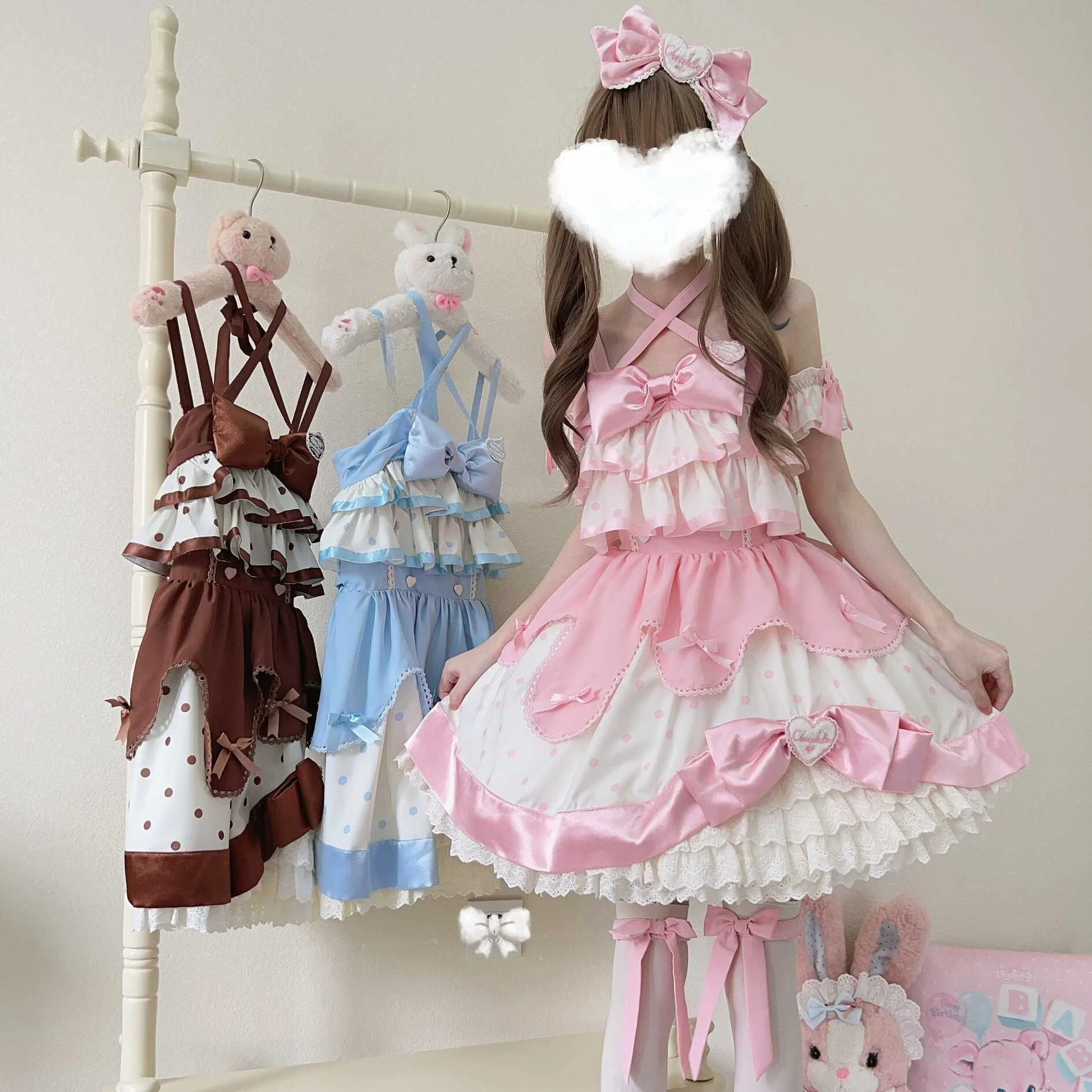 15cmぬい服 プリンセス プレゼント 3歳・4歳女児向け カジュアルなLolita風ジャンパースカート