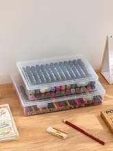 大容量文具収納ボックス【透明プラスチック・スケッチペン・マーカーペン・色鉛筆・水彩ペン・鉛筆用】