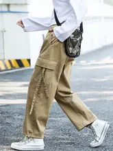 レディース 軍用グリーン カジュアルパンツ【春秋用・リボン付き・九分丈・束脚デザイン】