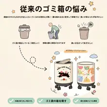 レトロデザインの家庭用ゴミ箱【リビング・寝室・キッチン用・収納に最適】