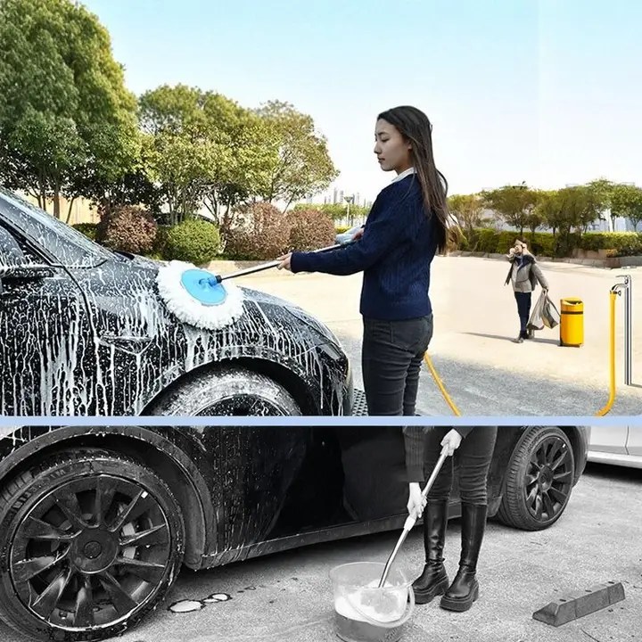 車に優しい水洗いモップ【極上の柔らかさ・ホース付き・便利な洗車ツール】