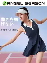 絶美なデザインのテニスワンピース【女性用・バドミントン服・スポーティーなスタイル】（セットアップ対応）