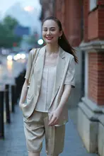 女性用カジュアルビジネススーツ【爽やかな落ち感・半袖】（セットアップ対応）