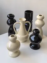 おしゃれなデザインのセラミック花瓶【家庭用・アートフラワー用・独特な形】