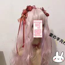 ストロベリージャムデザインのロリータ風ヘアアクセサリー【日常使い・カジュアル・柔らかな質感】
