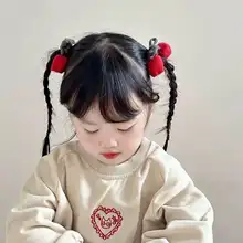 かわいい苺デザインの子供用ヘアゴム【ニット・赤色・女児用】
