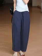 サルエルパンツ レディース リヨセル リネン ゴムウエスト 紐付き 通気性 快適 ルーズ カジュアル