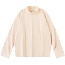 極上の柔らかさ！プレーンカラーのハイネック長袖Tシャツ【秋冬用・フィット・厚手】