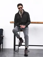 秋季用機能性シワ加工シャツ【カジュアルスタイル・ダブルポケット・長袖】