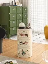 かわいいカートンデザインの子供用ナイトスタンド【クリーム色・コンパクト・収納力抜群】