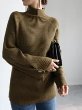 女性用 半高襟ニットトップス【秋冬向け・極上の柔らかさ・スリムフィット】